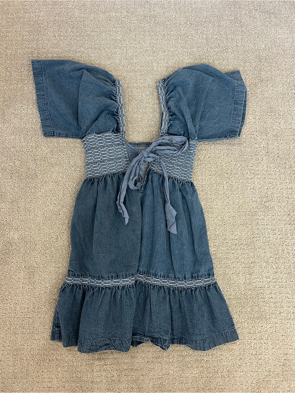 Free People Denim Babydoll Mini Dress Size XS! - Picture 2 of 3